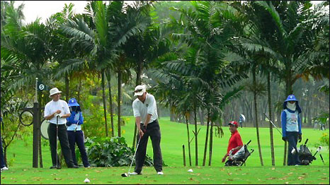 Golfing at King’s Island golf course